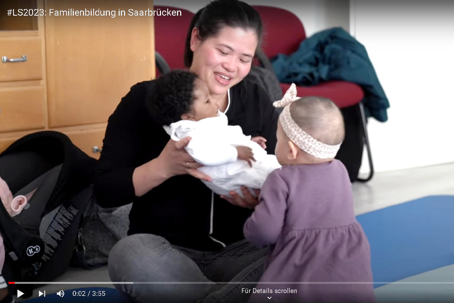 Foto: Szenenfoto aus Videofilm zur Evangelischen Familienbildungsstätte Saarbrücken.