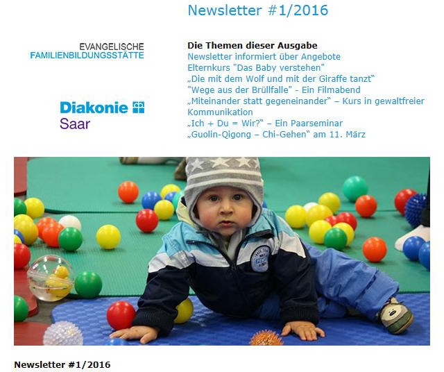 Titelbild des ersten Newsletters vom 17. Februar 2016.