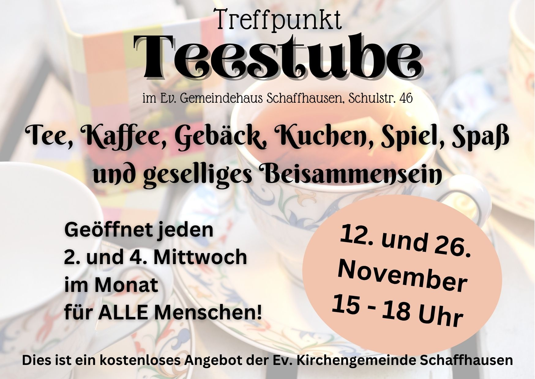 Teestube im Ev. Gemeindehaus Schaffhausen