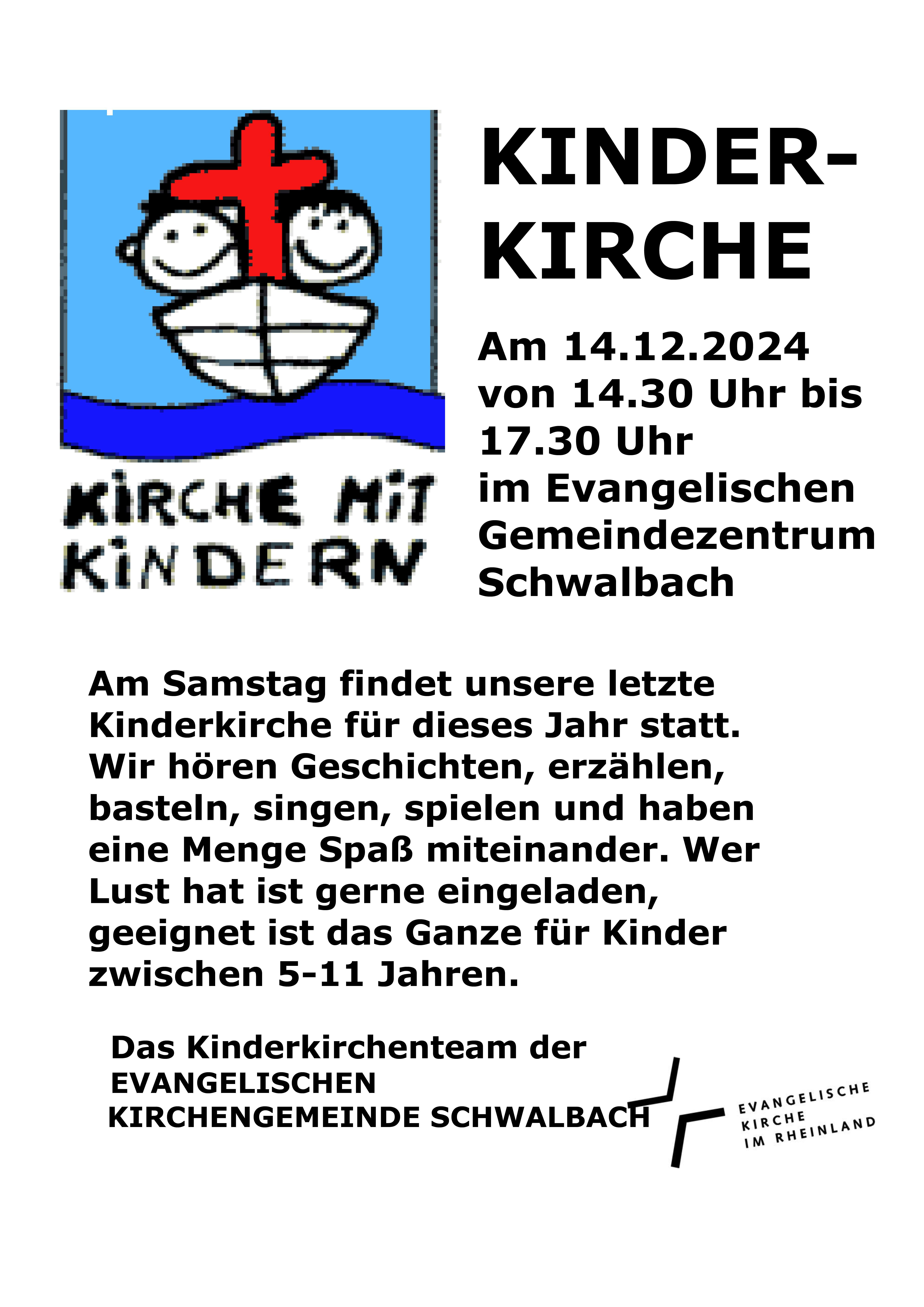 Kinderkirche am 14.12.2024 in Schwalbach