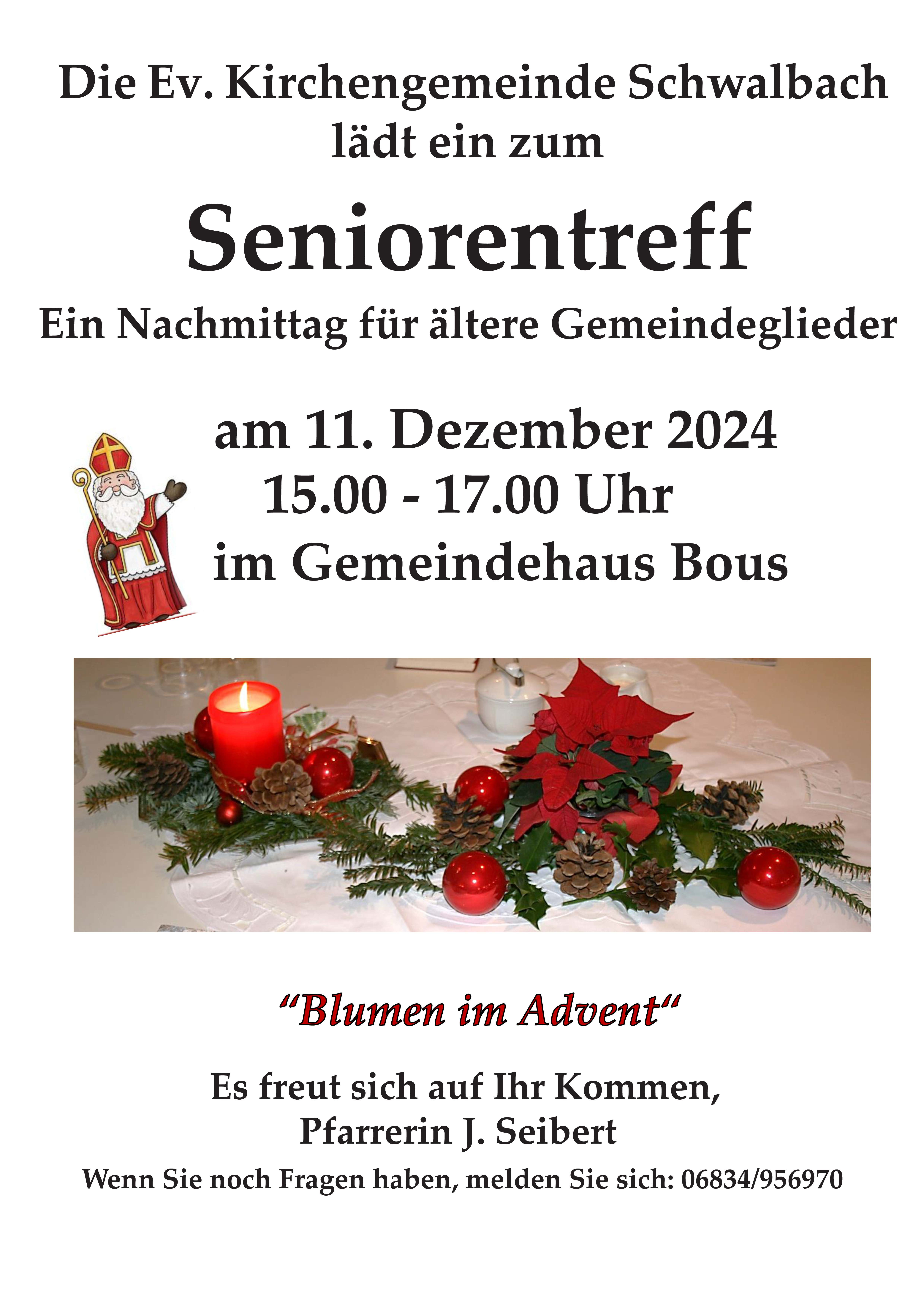Seniorentreff am 11. Dezember 2024