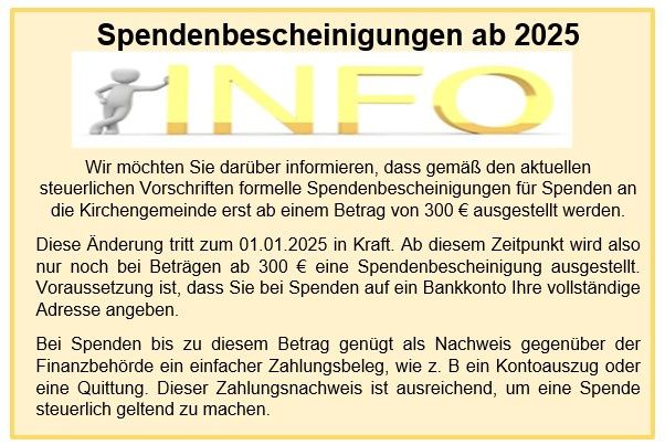 Infos Spendenbescheinigungen