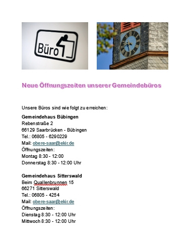 Neue Öffnungszeiten